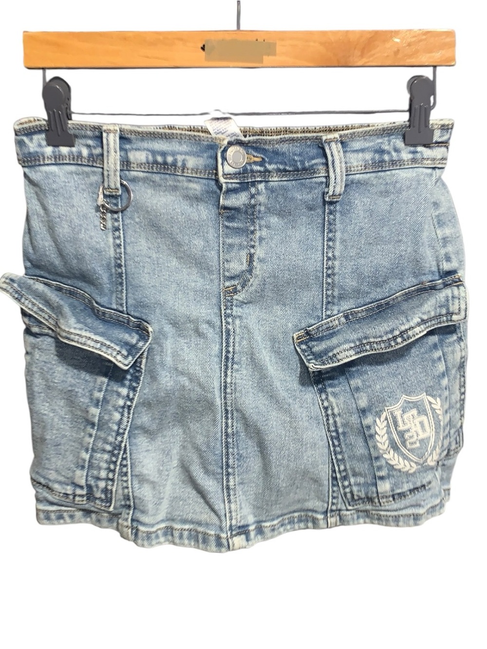 Vintage Y2K Limited Too Denim Cargo Pocket Mini Skirt Skort Size Youth 16